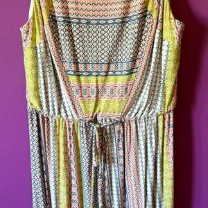 a.n.a Yellow and Blue Sleeveless Sundress Mini